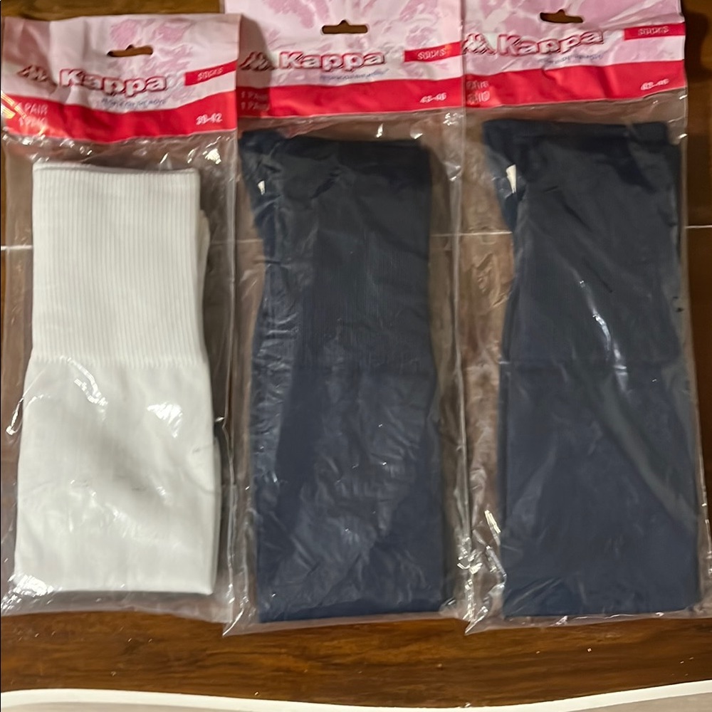 Kappa Casual Socks White and Blue Comfortable Underwear